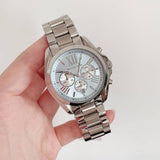 Michael Kors Bradshaw Chronograph Blue Dial Silver Steel Strap Watch For Women - MK6099 Authentic Buy Shop Now
