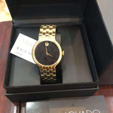 Movado Veturi Quartz Black Dial Gold Steel Strap Watch for Men - 0606934 Authentic Buy Shop Now
