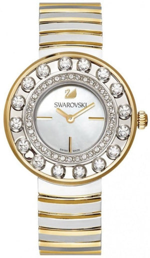 Swarovski Lovely Crystals Mother of Pearl Dial Two Tone Steel Strap Watch for Women - 1187022 Authentic Buy Shop Now
