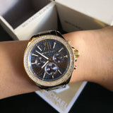 Michael Kors Wren Diamonds Blue Dial Gold Steel Strap Watch for Women - MK6291 Authentic Buy Shop Now