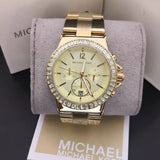 Michael Kors Dylan Quartz Gold Dial Gold Steel Strap Watch For Women - MK5861 Authentic Buy Shop Now