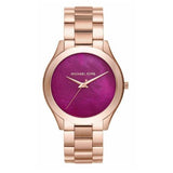 Michael Kors Runway Pink Dial Rose Gold Steel Strap Watch for Women - MK3550 Authentic Buy Shop Now