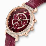 Swarovski Spring Flower Chronograph Red Dial Red Leather Strap Watch for Women - 5598689 Authentic Buy Shop Now