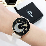 Coach Perry Black Dial White Leather Strap Watch for Women - 14503041 Authentic Buy Shop Now