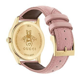 Gucci G Timeless Quartz Pink Dial Pink Leather Strap Watch For Women - YA1265005 Authentic Buy Shop Now