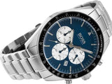 Hugo Boss Chronograph Blue Dial Silver Steel Strap Watch for Men - 1513630 Authentic Buy Shop Now