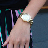 Marc Jacobs Blade Gold Dial Gold Steel Strap Watch for Women - MBM3126 Authentic Buy Shop Now