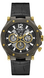 Guess Edge Chronograph Black Dial Black Leather Strap Watch For Men - GW0492G1 Authentic Buy Shop Now
