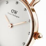 Daniel Wellington Classy Sheffield White Dial Black Leather Strap Watch For Women - DW00100060 Authentic Buy Shop Now