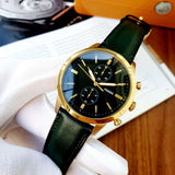 Fossil Townsman Chronograph Green Dial Green Leather Strap Watch for Men - FS5599 Authentic Buy Shop Now