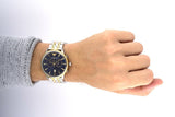 Emporio Armani Classic Blue Dial Two Tone Steel Strap Watch For Men - AR1847 Authentic Buy Shop Now