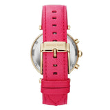 Michael Kors Parker Chronograph White Dial Pink Leather Strap Watch for Women - MK2297 Authentic Buy Shop Now