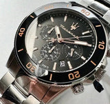 Maserati Competizione Chronograph Black Dial Silver Steel Strap Watch For Men - R8873600003 Authentic Buy Shop Now
