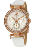 Swarovski Era Journey Silver Dial White Leather Strap Watch for Women - 5295369 Authentic Buy Shop Now