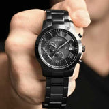 Guess Atlas Chronograph Black Dial Black Steel Strap Watch For Men - W0668G5 Authentic Buy Shop Now