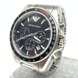 Emporio Armani Sigma Chronograph Black Dial Silver Steel Strap Watch For Men - AR6098 Authentic Buy Shop Now