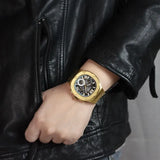 Guess Headliner Multifunction Black Dial Gold Steel Strap Watch For Men - GW0572G2 Authentic Buy Shop Now