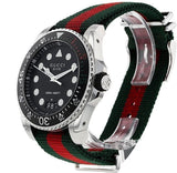 Gucci Dive Black Dial Red & Green Nylon Strap Watch For Men - YA136209