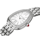 Bvlgari Serpenti Seduttori Diamonds Silver Dial Silver Steel Strap Watch for Women - SERPENTI103361 Authentic Buy Shop Now