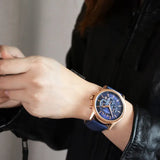 Armani Exchange Banks Chronograph Blue Dial Blue Leather Strap Watch For Men - AX1723 Authentic Buy Shop Now