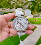 Swarovski Era Journey Silver Dial White Leather Strap Watch for Women - 5295346 Authentic Buy Shop Now
