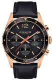 Coach Sullivan Chronograph Black Dial Black Leather Strap Watch for Men - 14602087 Authentic Buy Shop Now