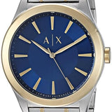 Armani Exchange Nico Quartz Blue Dial Two Tone Steel Strap Watch For Men - AX2332 Authentic Buy Shop Now