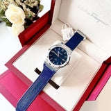 Salvatore Ferragamo F-80 Classic Blue Dial Blue Leather Strap Watch for Men - SFDT00719 Authentic Buy Shop Now