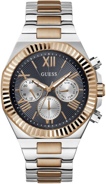 Guess Equity Multifunction Black Dial Two Tone Steel Strap Watch For Men - GW0703G4 Authentic Buy Shop Now