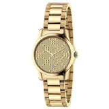 Gucci G Timeless Gold Dial Gold Steel Strap Watch For Women - YA126553 Authentic Buy Shop Now