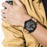 Diesel Mr. Daddy 2.0 Chronograph Grey Dial Brown Leather Strap Watch For Men - DZ7406 Authentic Buy Shop Now