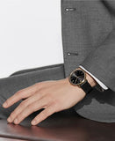Movado Ultra Slim Black Dial Black Leather Strap Watch For Men - 0607087 Authentic Buy Shop Now
