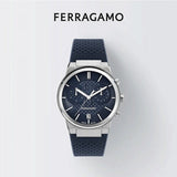 Salvatore Ferragamo Sapphire Chrono Blue Dial Blue Rubber Strap Watch for Men - SFME00923 Authentic Buy Shop Now