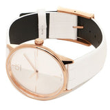 Calvin Klein Accent White Dial White Leather Strap Watch for Women - K2Y2Y6K6 Authentic Buy Shop Now