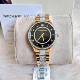 Michael Kors Lauryn Crystal Pave Black Dial Two Tone Steel Strap Watch For Women - MK4403 Authentic Buy Shop Now