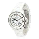 Chanel J12 Ceramic White Dial White Steel Strap Watch for Women - J12 H0968 Authentic Buy Shop Now