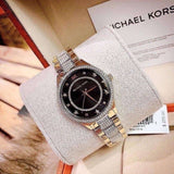Michael Kors Lauryn Crystal Pave Black Dial Two Tone Steel Strap Watch For Women - MK4403 Authentic Buy Shop Now