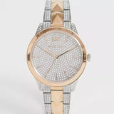 Michael Kors Runway Mercer Crystals Silver Dial Two Tone Steel Strap Watch For Women - MK6716 Authentic Buy Shop Now