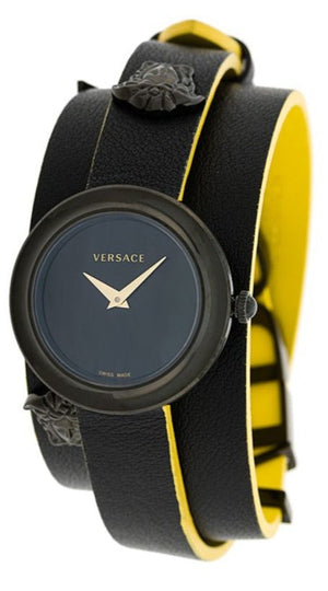 Versace V-Flare Quartz Black Dial Black Leather Strap Watch for Women - VEBN00518 Authentic Buy Shop Now
