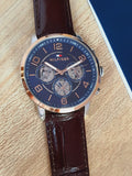 Tommy Hilfiger Keagan Chronograph Blue Dial Brown Leather Strap Watch for Men - 1791290 Authentic Buy Shop Now