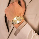 Armani Exchange Cayde Analog Gold Dial Gold Steel Strap Watch For Men - AX2707 Authentic Buy Shop Now