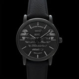Emporio Armani Meccanico Quartz Black Dial Black Leather Strap Watch For Men - AR60032 Authentic Buy Shop Now