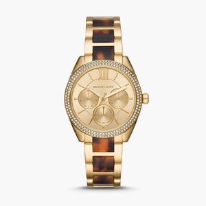 Michael Kors Janelle Chronograph Gold Dial Two Tone Steel Strap Watch For Women - MK7133 Authentic Buy Shop Now