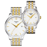 Tissot T Classic Tradition White Dial Two Tone Mesh Bracelet Watch For Men - T063.610.22.037.00 Authentic Buy Shop Now