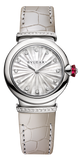 Bvlgari LVCEA Diamonds Silver Mother of Pearl Dial Silver Leather Strap Watch for Women - LVCEA103367 Authentic Buy Shop Now