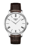 Tissot Tradition 5.5 Lady Silver Dial Brown Leather Strap Watch for Women - T063.009.16.018.00 Authentic Buy Shop Now
