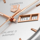 Tag Heuer Carrera Calibre 5 White Dial Silver Steel Strap Watch for Men - WAR201D.BA0723 Authentic Buy Shop Now
