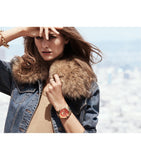 Michael Kors Runway Quartz Orange Dial Gold Steel Strap Watch For Women - MK5930 Authentic Buy Shop Now