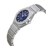 Omega Constellation Manhattan Quartz Diamonds Blue Dial Silver Steel Strap Watch for Women - 131.15.25.60.53.001 Authentic Buy Shop Now