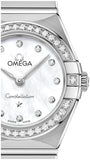 Omega Constellation Manhattan Quartz Diamonds Mother of Pearl Dial Silver Steel Strap Watch for Women - 131.15.25.60.55.001 Authentic Buy Shop Now